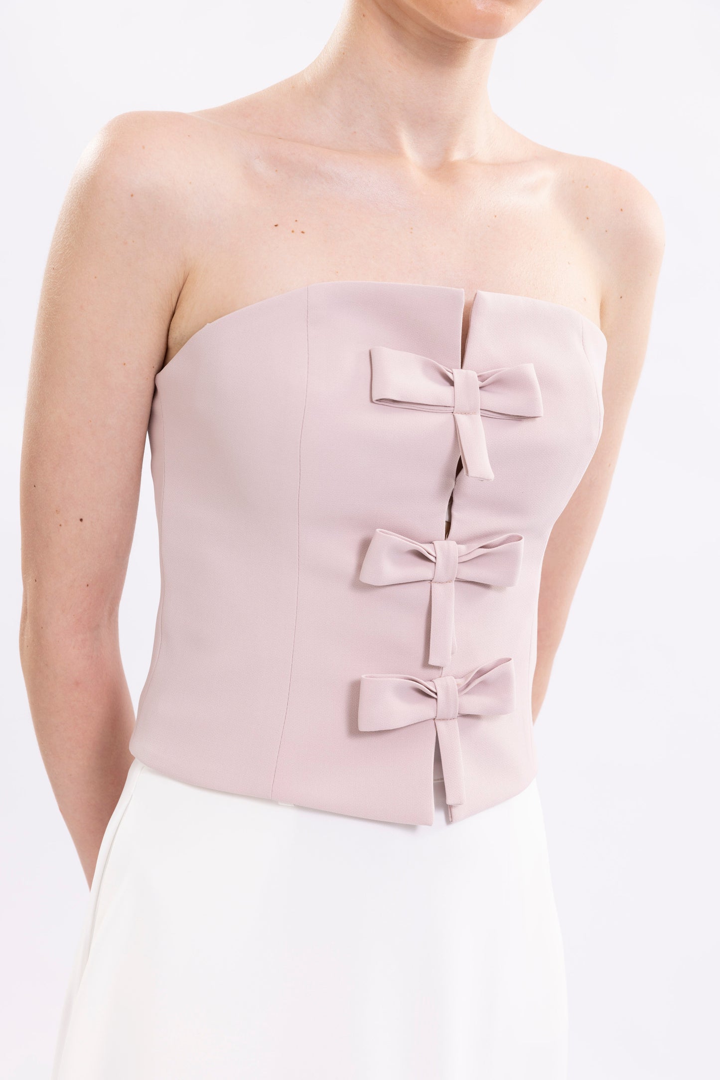 Strapless Top Featuring Front Bows