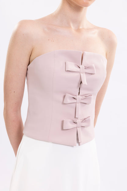 Strapless Top Featuring Front Bows