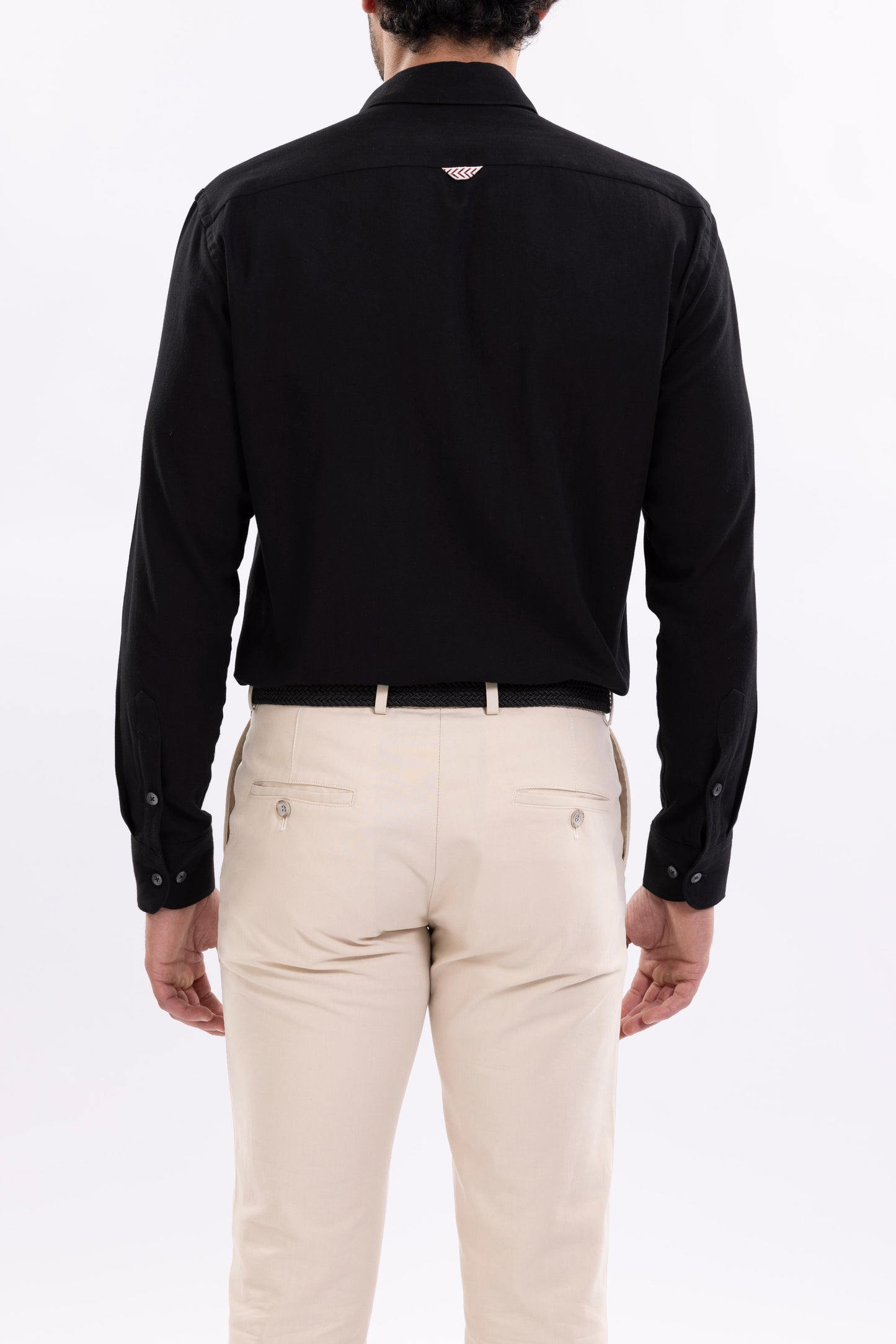 Brushed Twill Cotton Shirt With Front Pockets