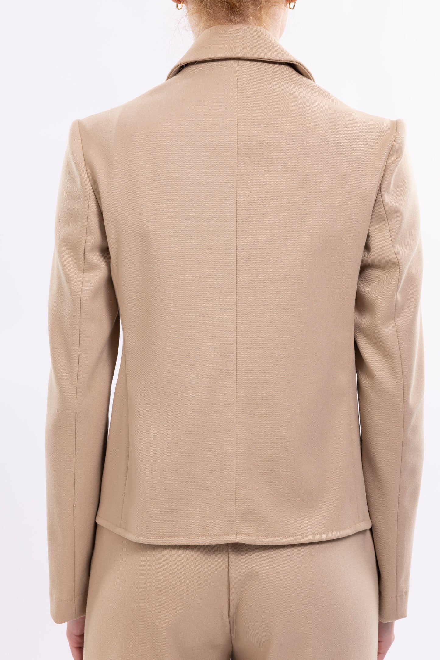 Jacket With Front Patch Pockets and Metal Buttons