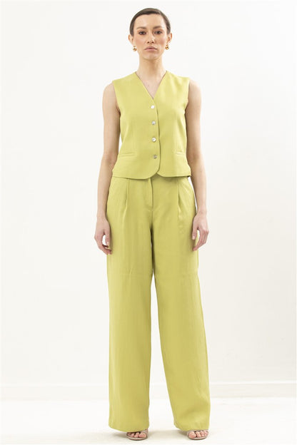 High Waisted Wide Leg Trousers