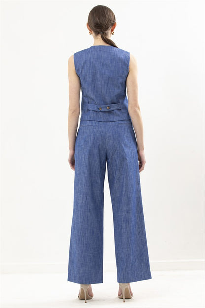 Waistcoat Featuring 4 Front Buttons and Back Belt