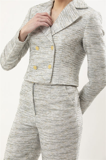 Cropped Double Breasted Jacket