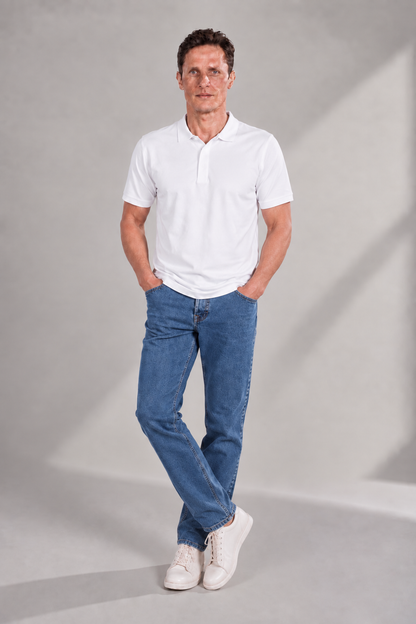 Straight Leg Denim Jeans