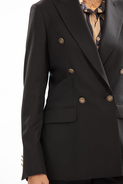 Double Breasted Blazer With Front Flaps