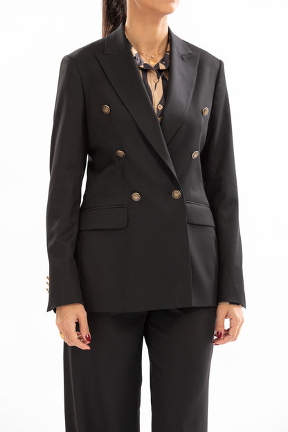 Double Breasted Blazer With Front Flaps