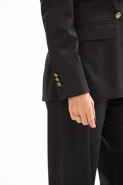 Double Breasted Blazer With Front Flaps