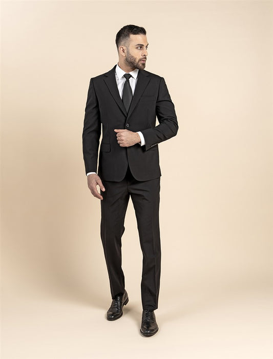Trousers Suit Semi Slim Stretch Wool