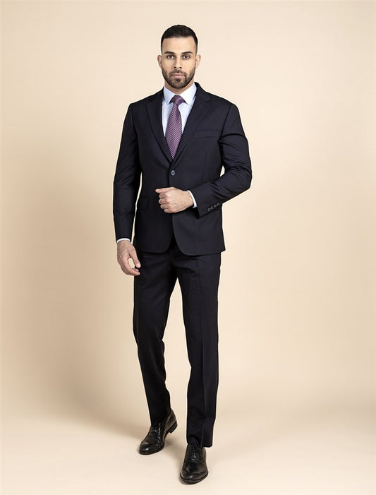 Trouser Suit Semi Slim Stretch Wool