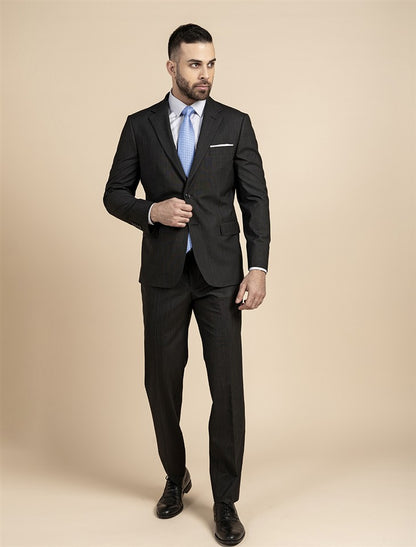 Trouser Suit Semi Slim Stretch Wool