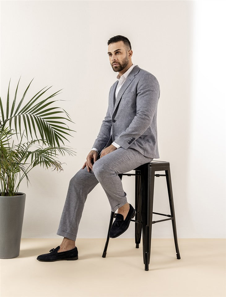 Trouser Slim Linen Cotton