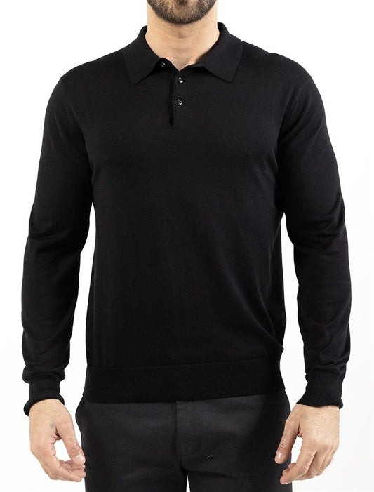 Knit Polo Shirt Long Sleeve