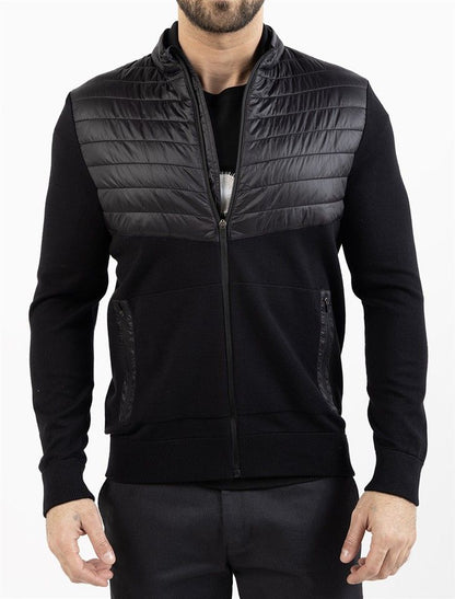 Knit With Nylon Zipper Jacket