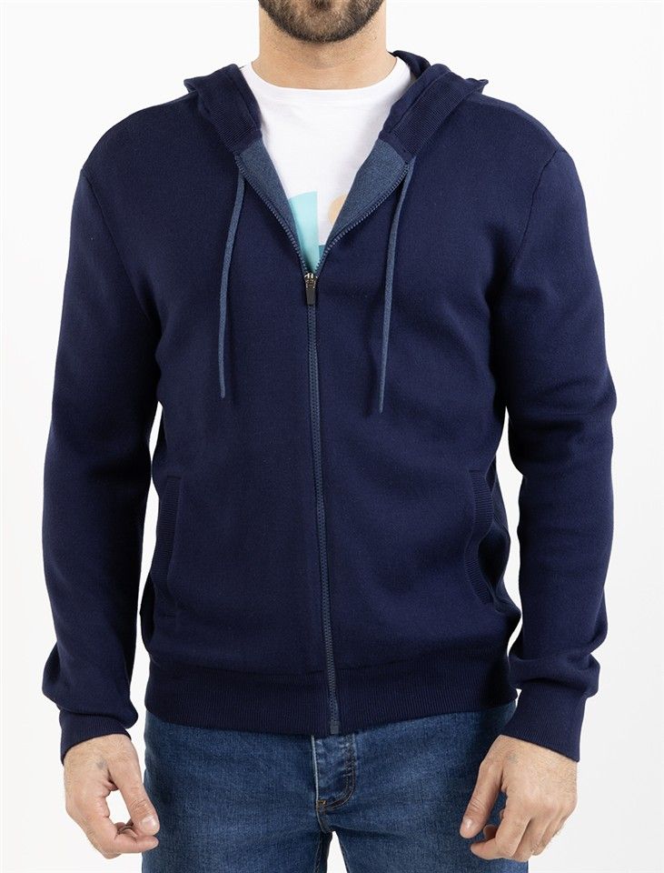 Knit Hooded Cardigan