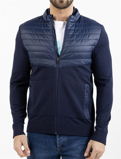 Knit With Nylon Zipper Jacket