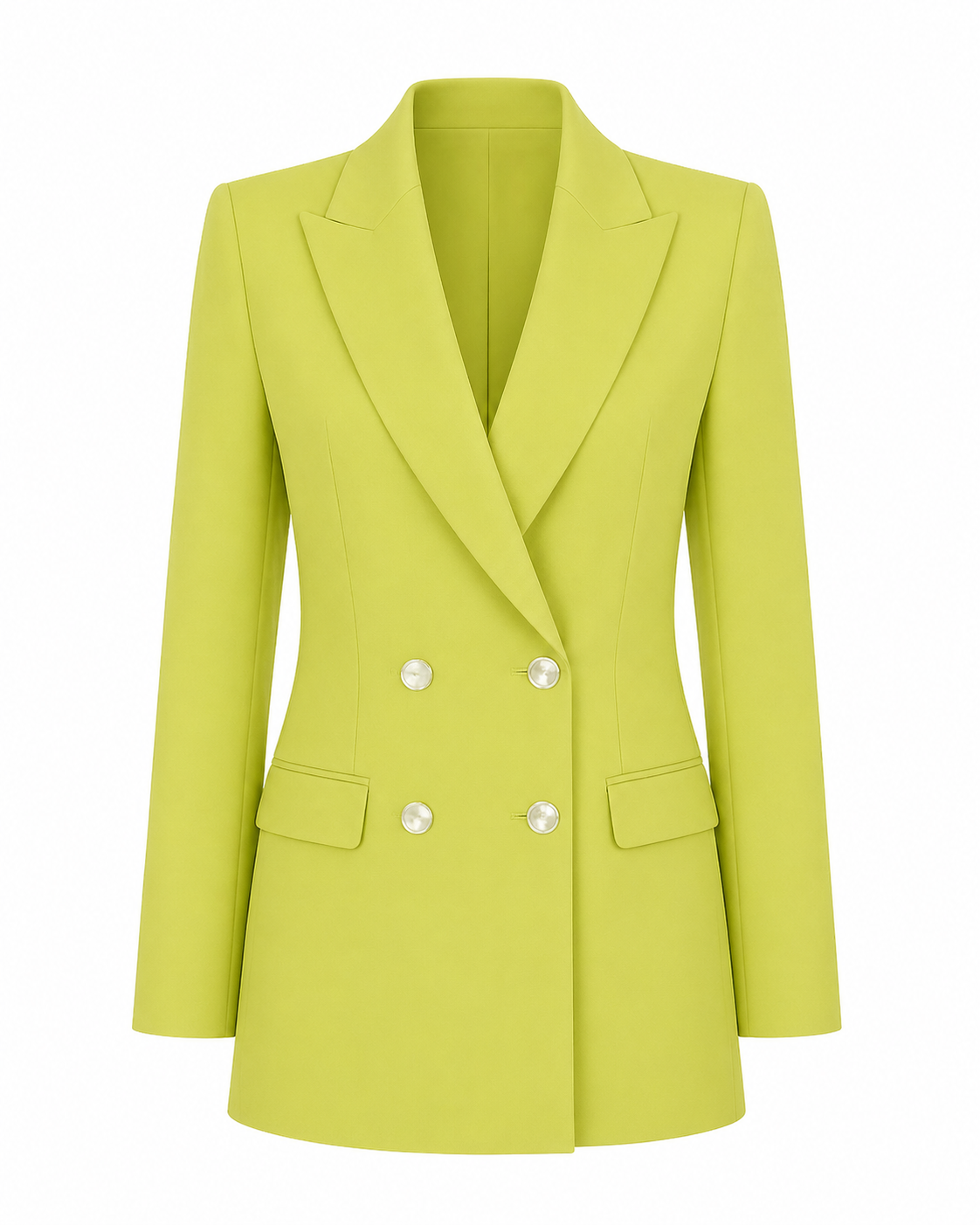 Double Breasted Blazer With Flap Pockets and 1 Back Vent
