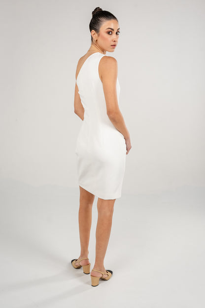 One Shoulder Draped Dress