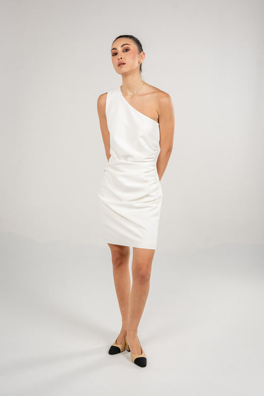 One Shoulder Draped Dress