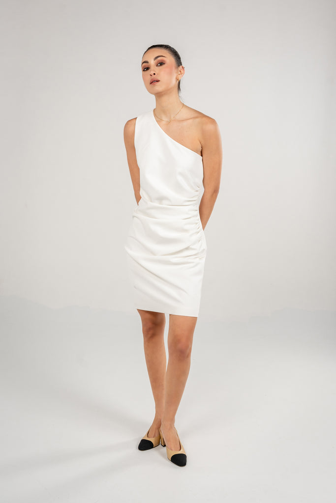 One Shoulder Draped Dress