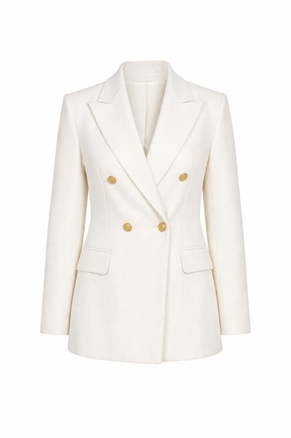 Double Breasted Blazer With Front Flaps