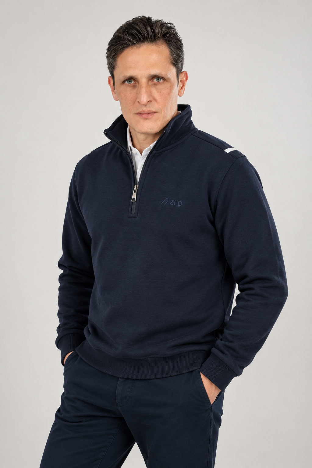 Sweatshirt Cotton Half Zipper