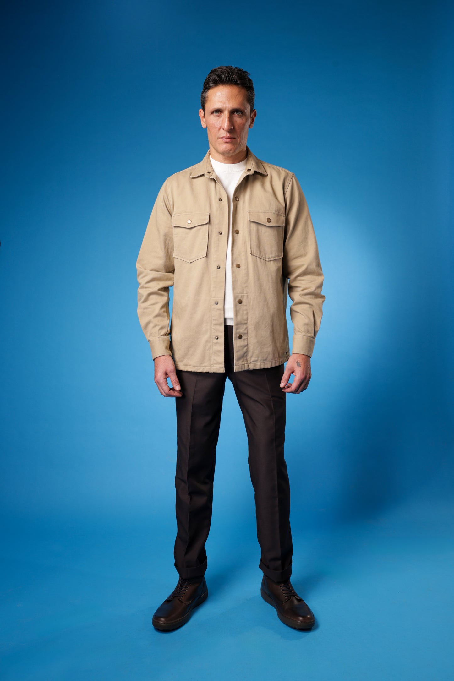 Cotton Overshirt With Two Front Pockets