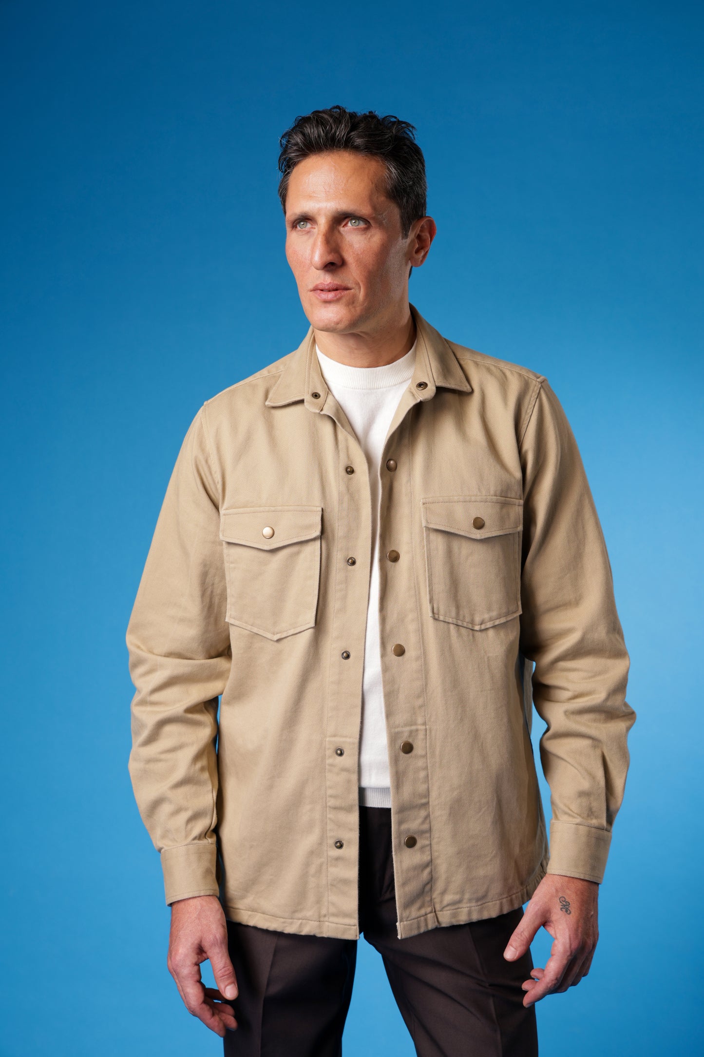 Cotton Overshirt With Two Front Pockets