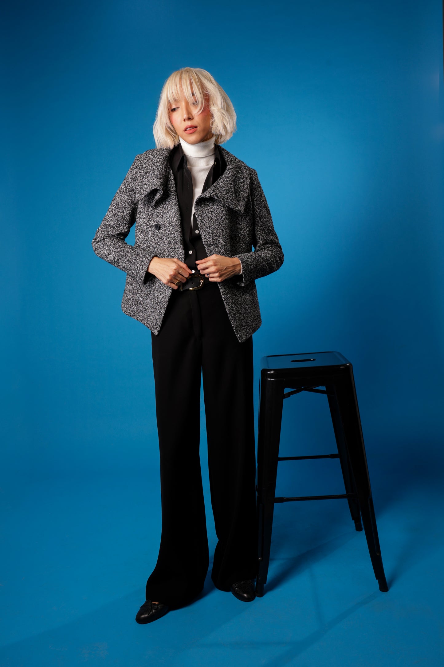 Double Breasted Button-Up Jacket