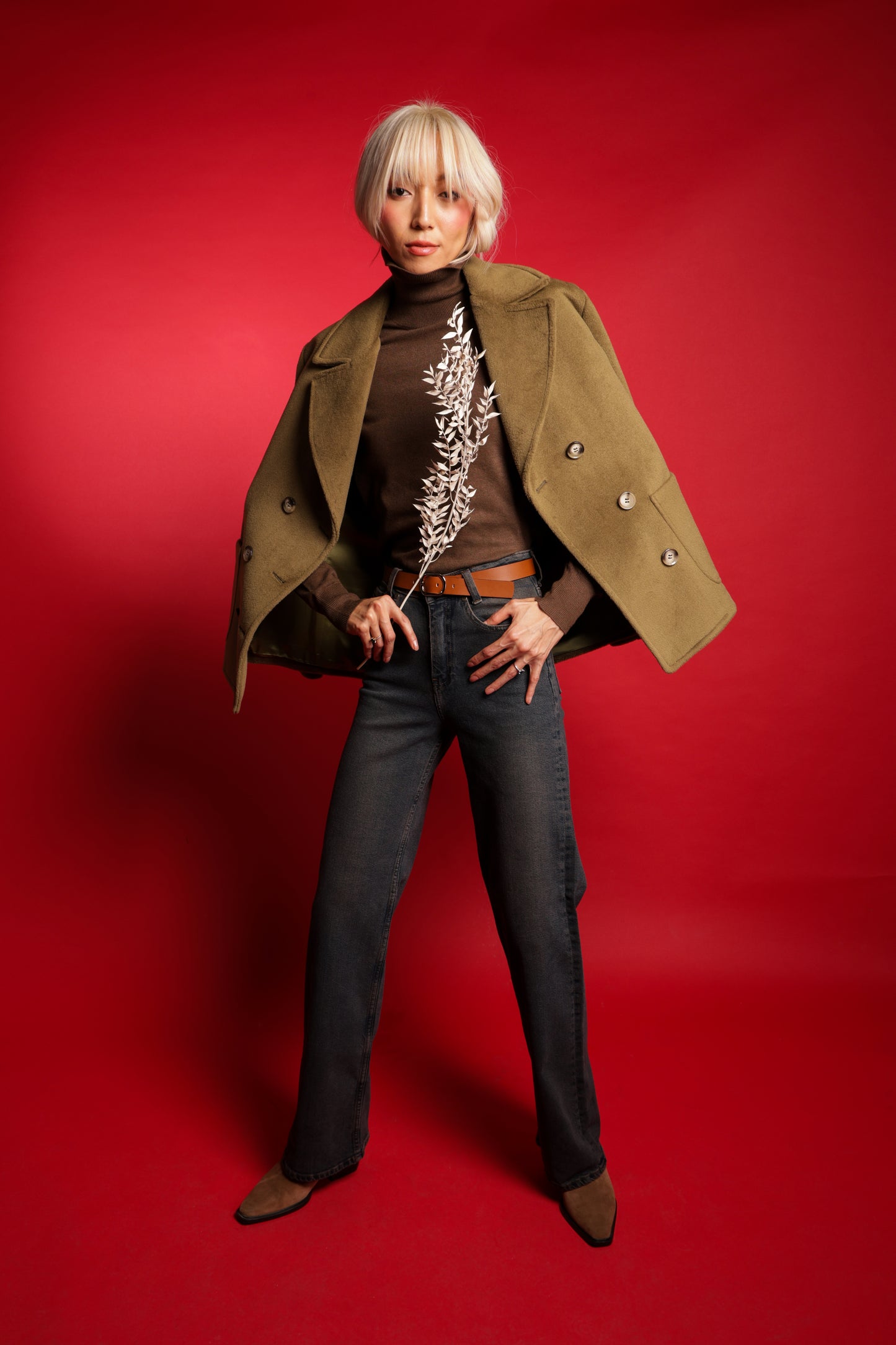 Women Wool Blend Turtle Neck