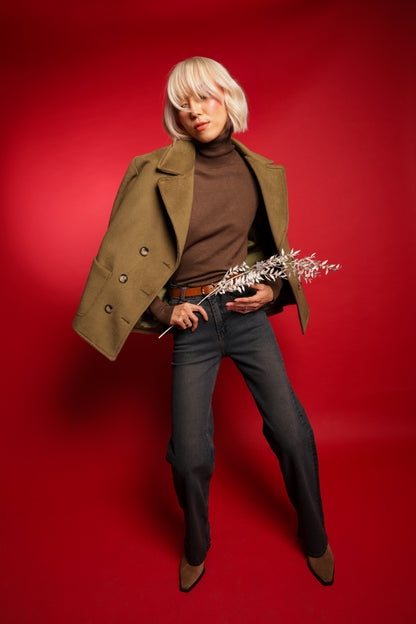 Women Wool Blend Turtle Neck