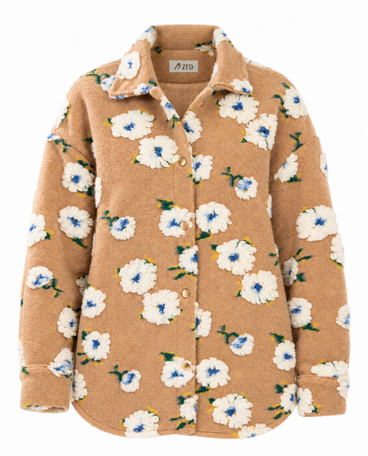 Bouclé Floral Overshirt