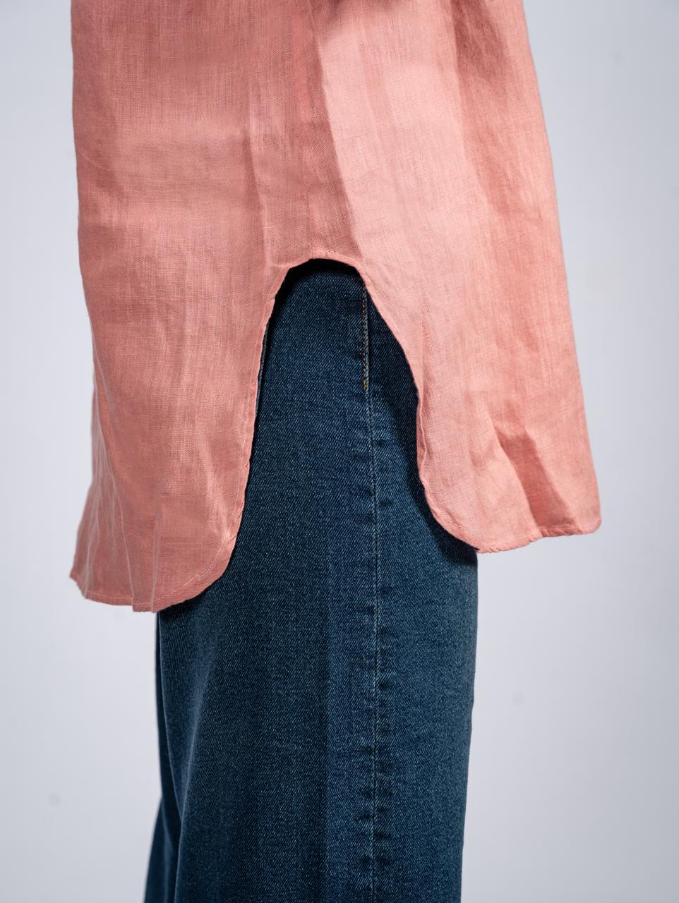 Long Sleeves Shirt With Round Side Slits