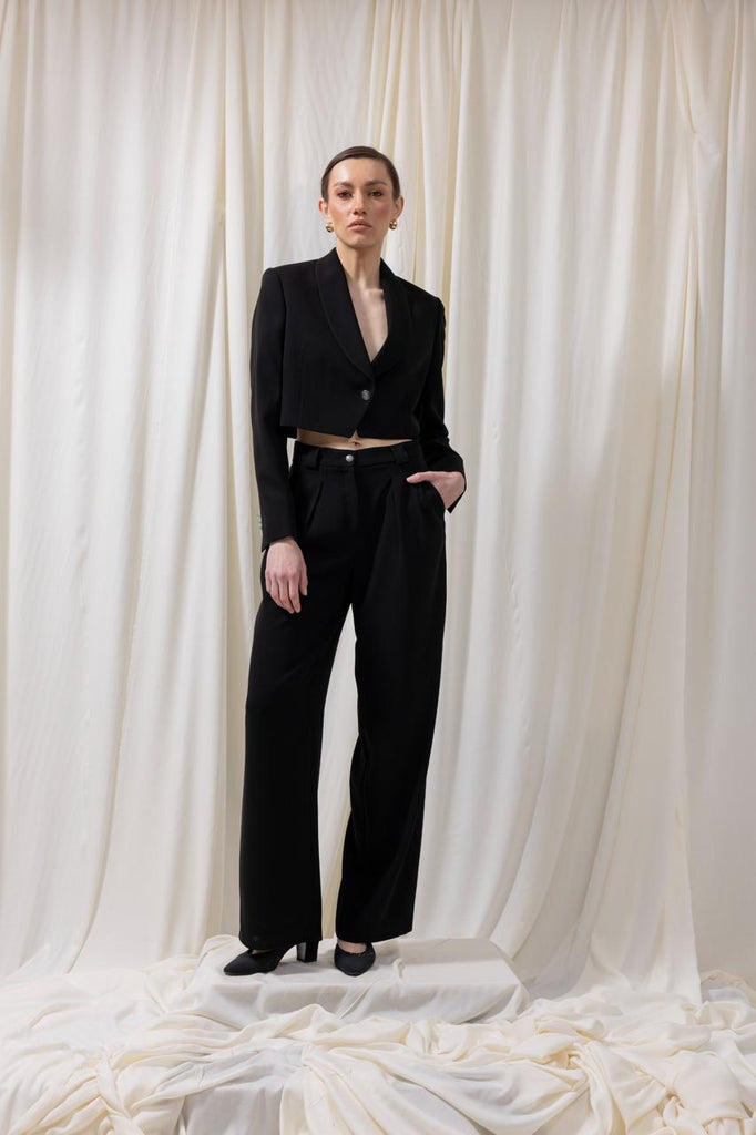 Cropped Double Breasted Blazer