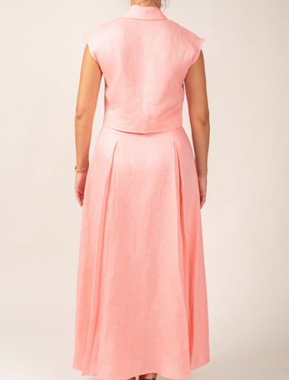 Long Skirt With Front Buttons Linen