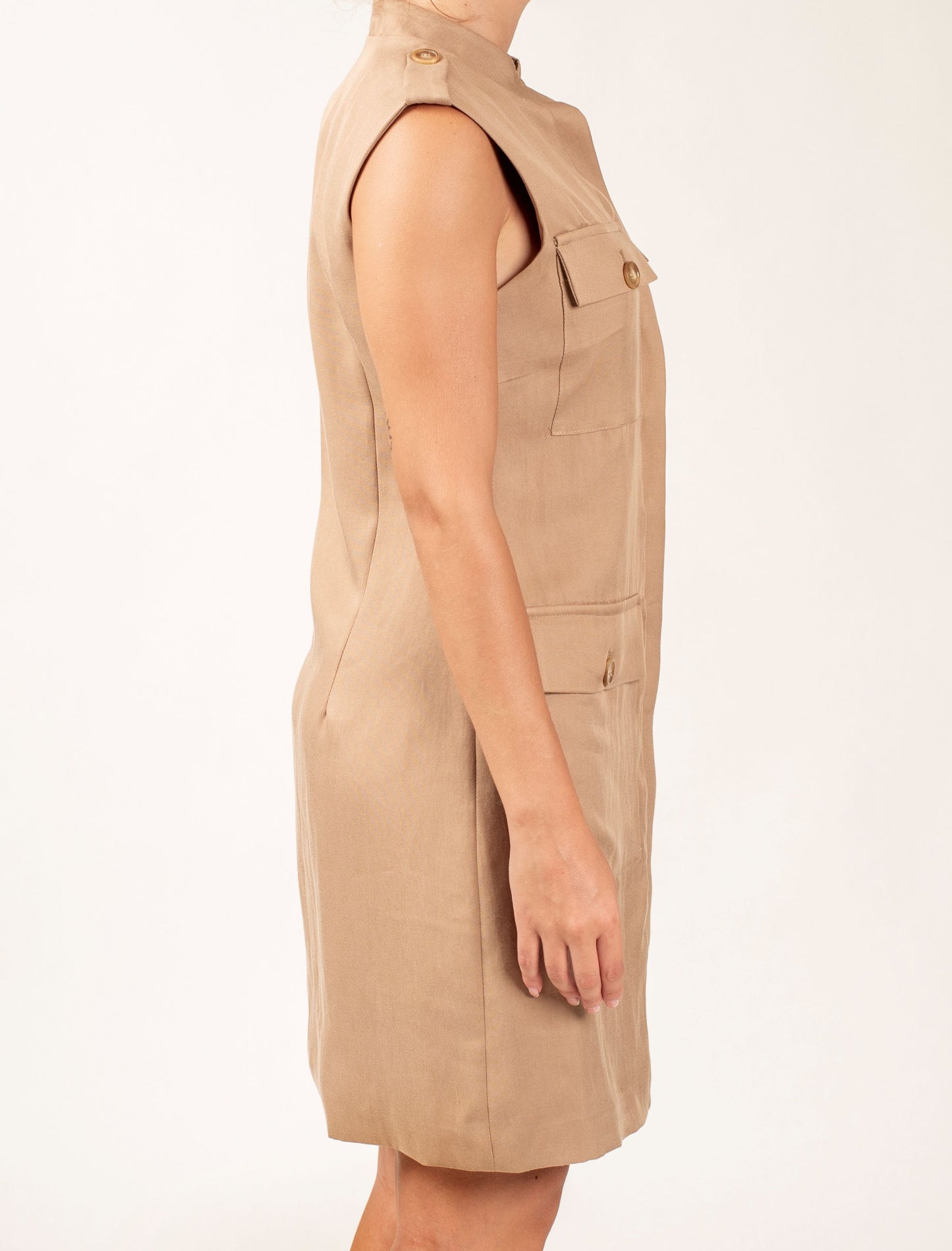 Short Dress With Patch Pockets