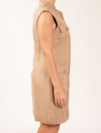Short Dress With Patch Pockets