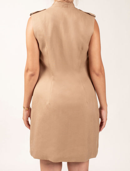 Short Dress With Patch Pockets