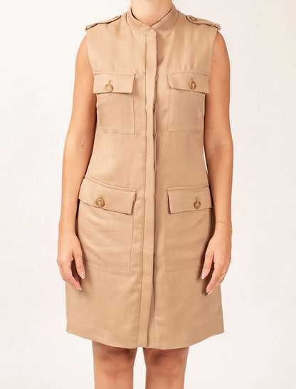 Short Dress With Patch Pockets