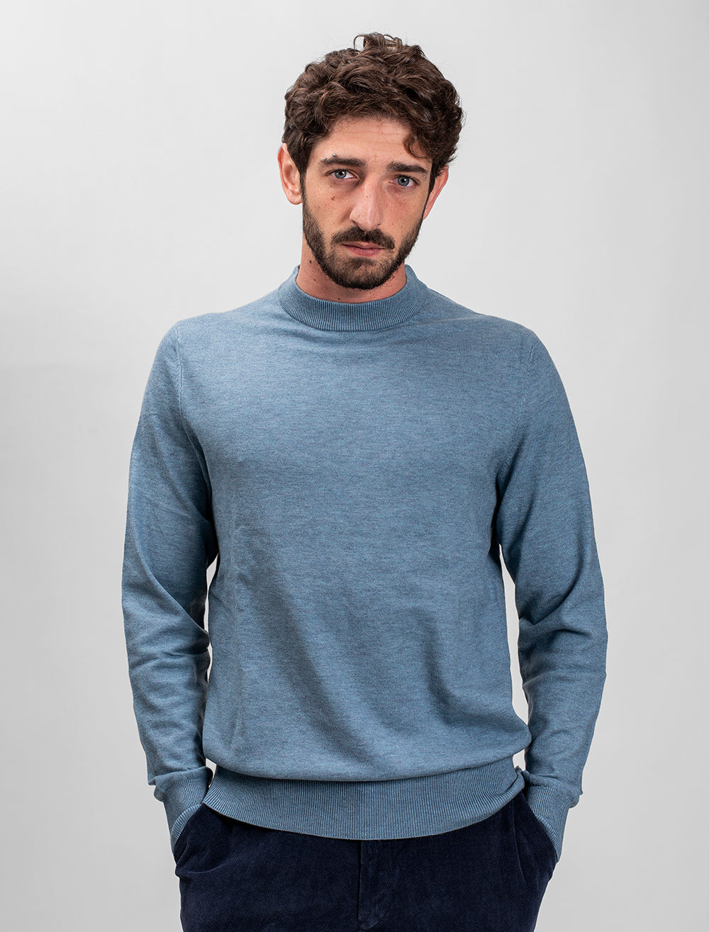 Men Wool Blend Round Neck