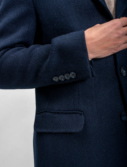 Mid-Lenght Classic Wool Coat With Detachable Vest