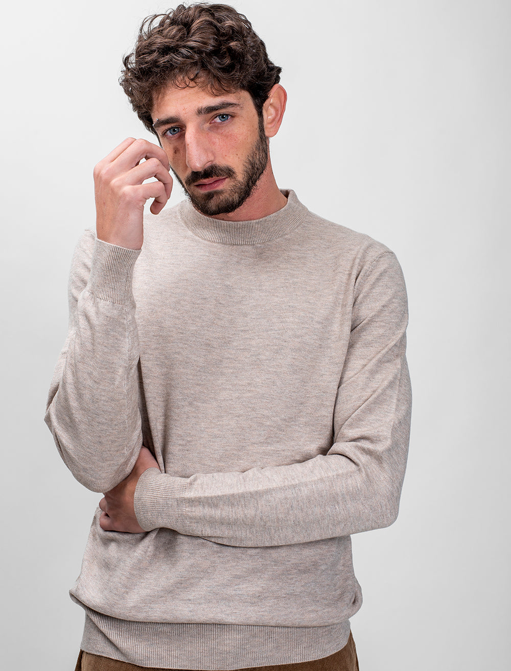 Men Wool Blend Round Neck