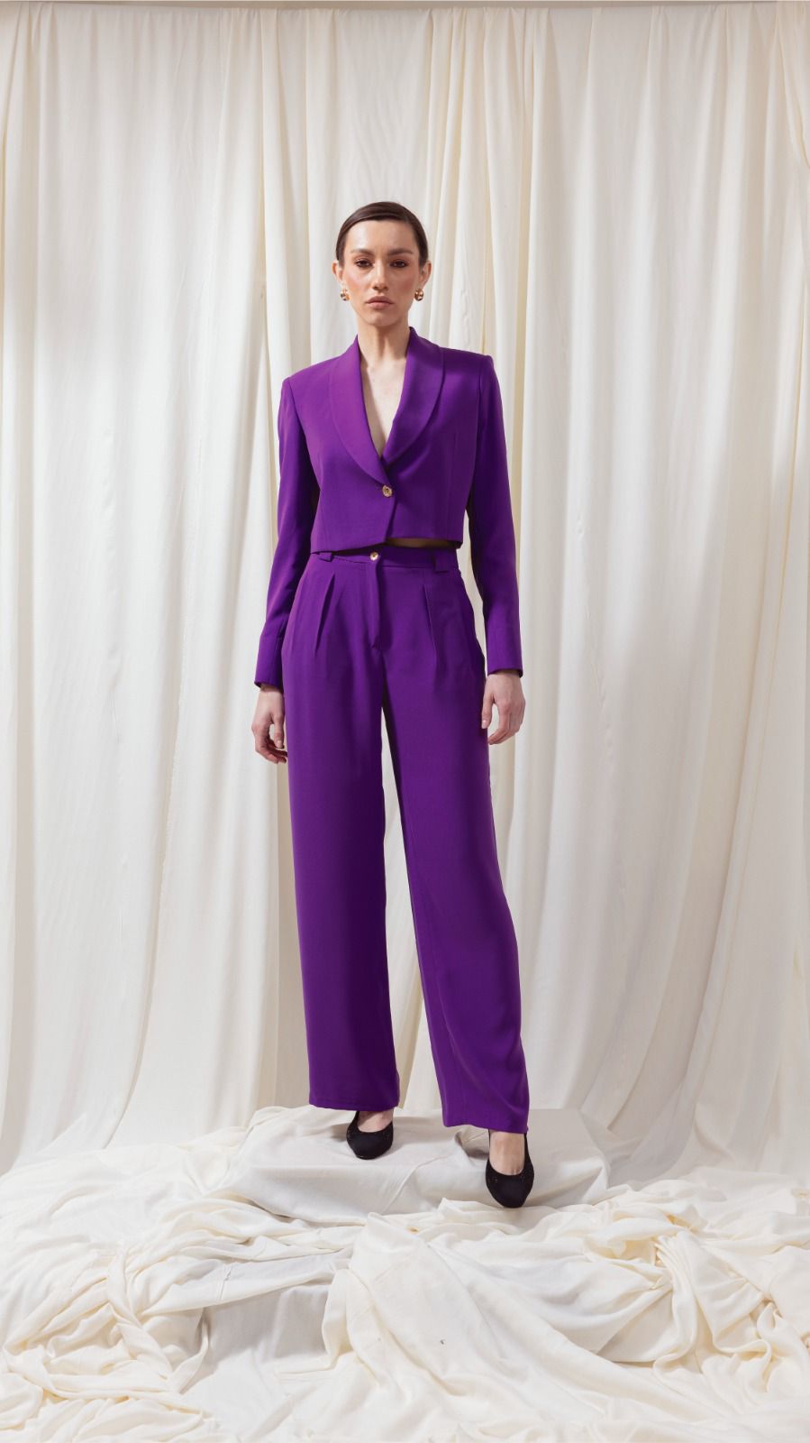 Cropped Double Breasted Blazer