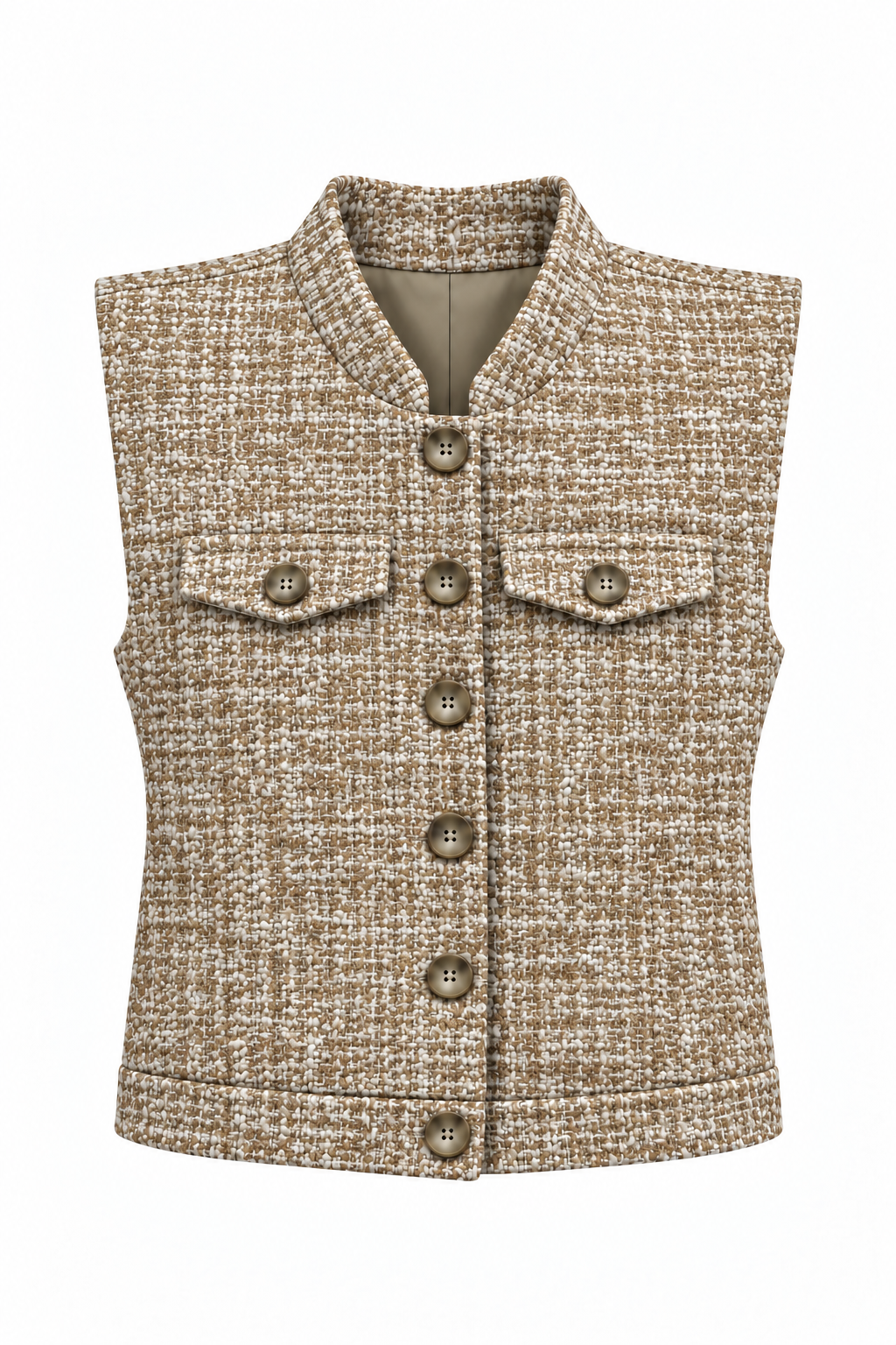 Sleeveless Boxy Waistcoat