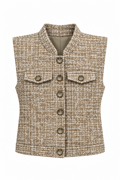 Sleeveless Boxy Waistcoat