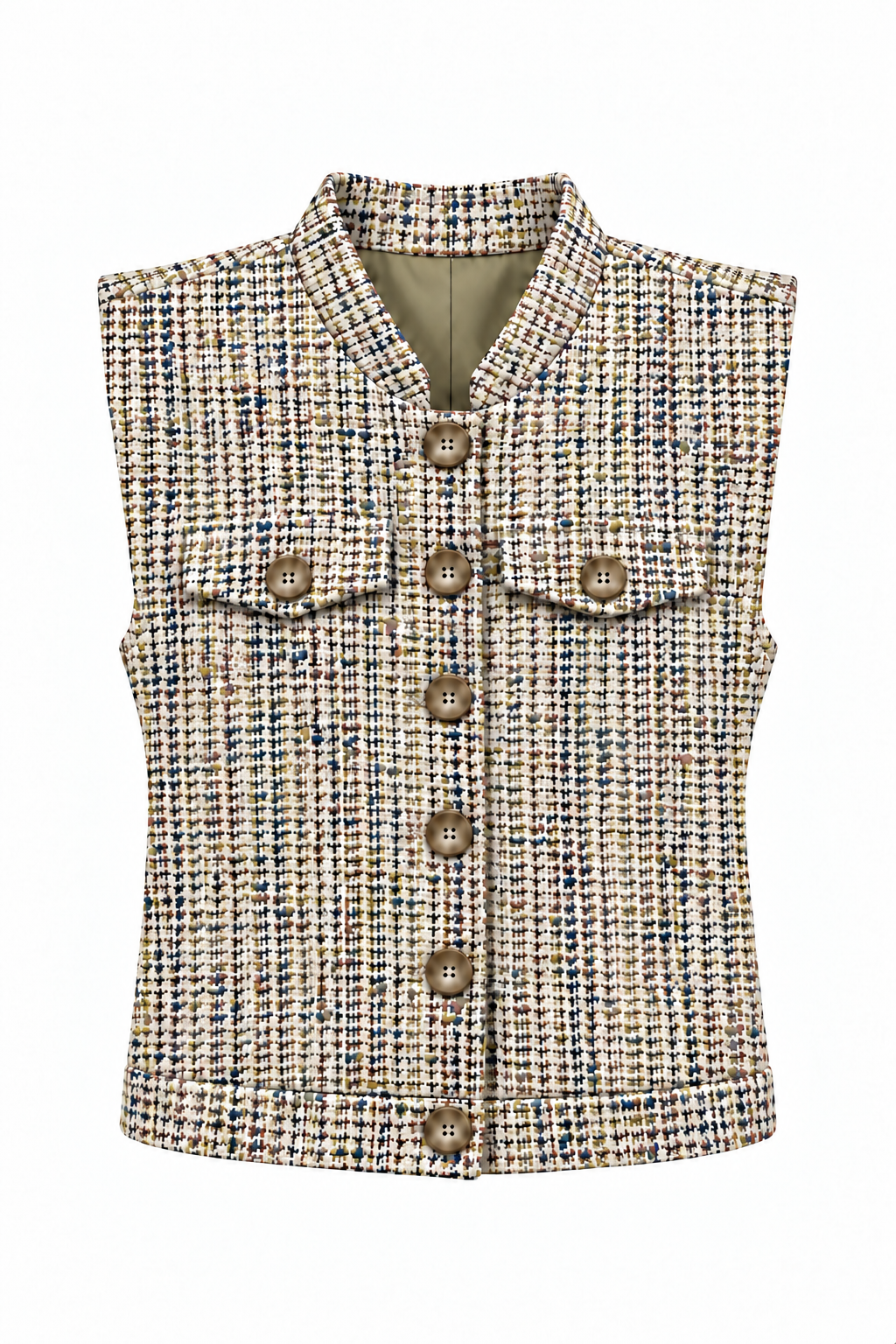 Sleeveless Boxy Waistcoat