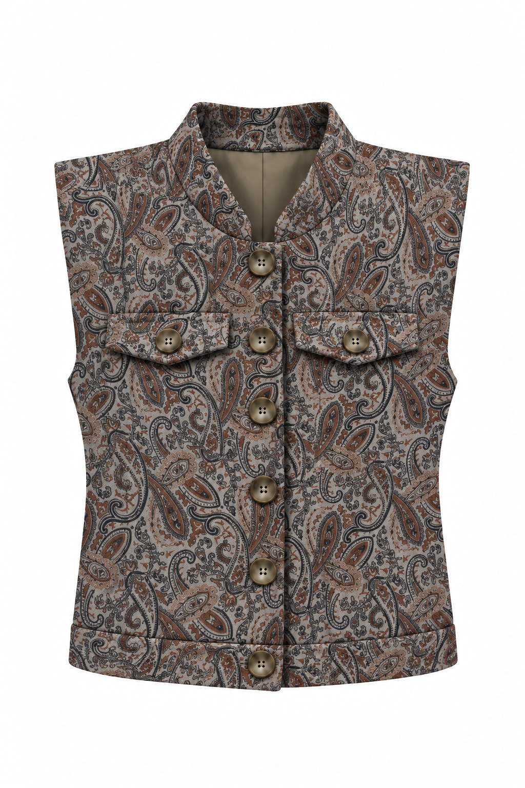 Sleeveless Boxy Waistcoat