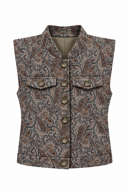 Sleeveless Boxy Waistcoat