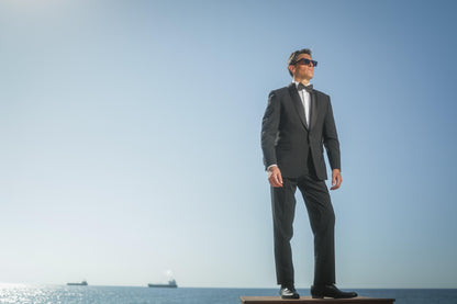 Blazer Suit Col Shawl Stretch Wool Tuxedo