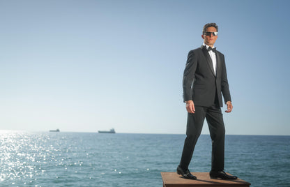 Blazer Suit Col Shawl Stretch Wool Tuxedo