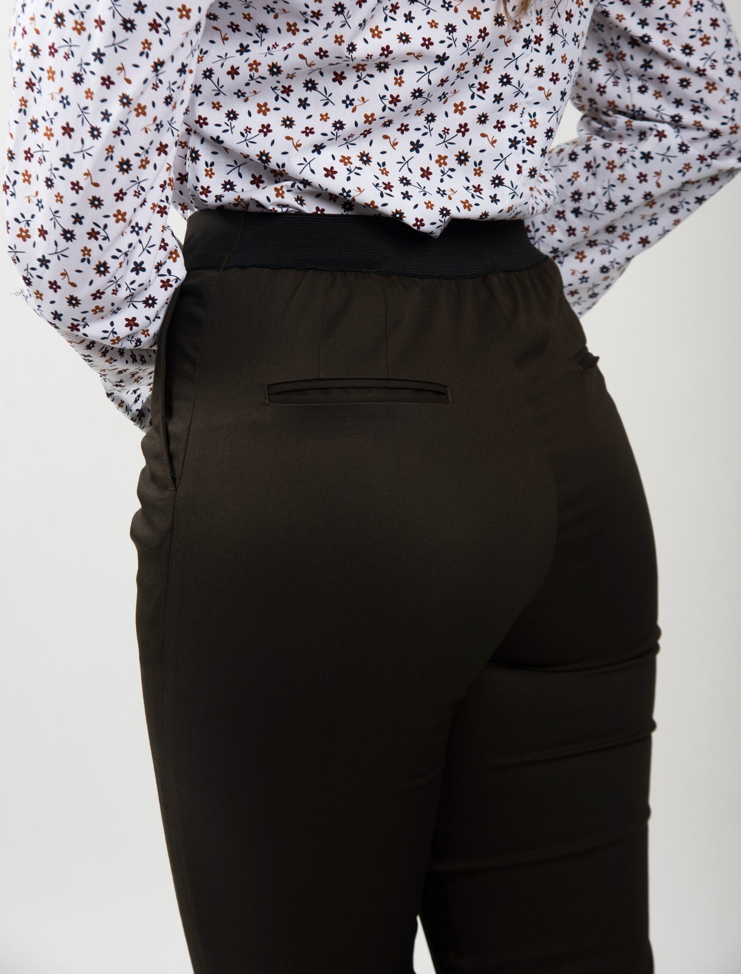 Women Trousers Classic Elastic Waistband